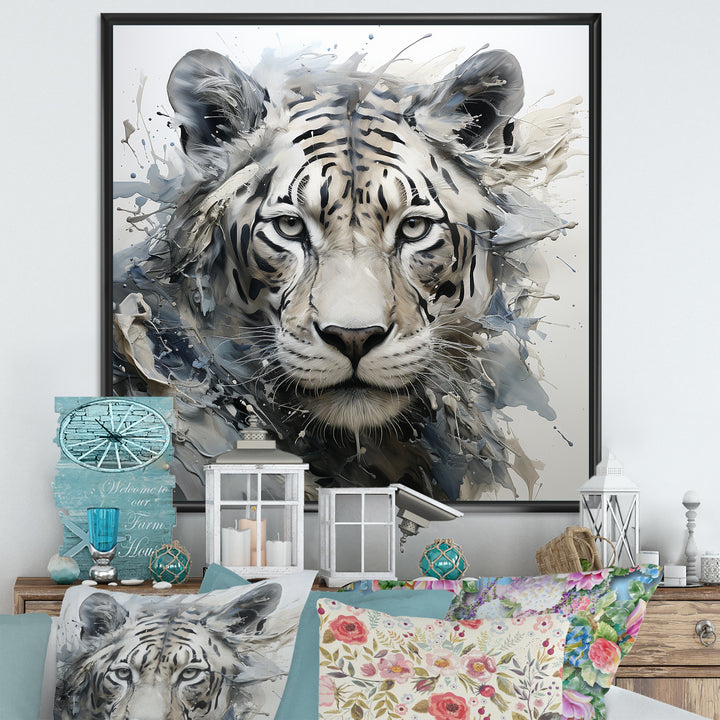 Gray And Beige Eye Of Tiger - Tiger Wall Decor