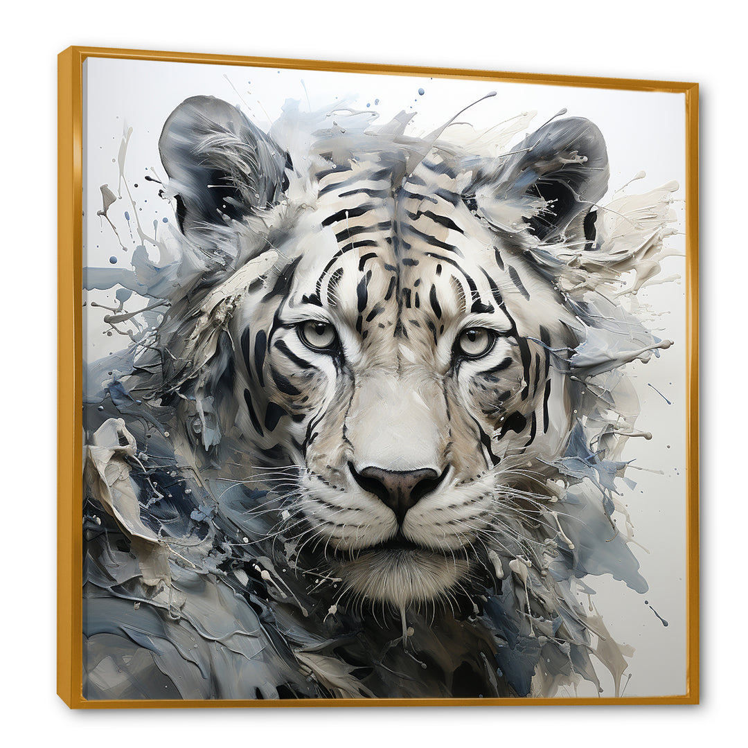 Gray And Beige Eye Of Tiger - Tiger Wall Decor