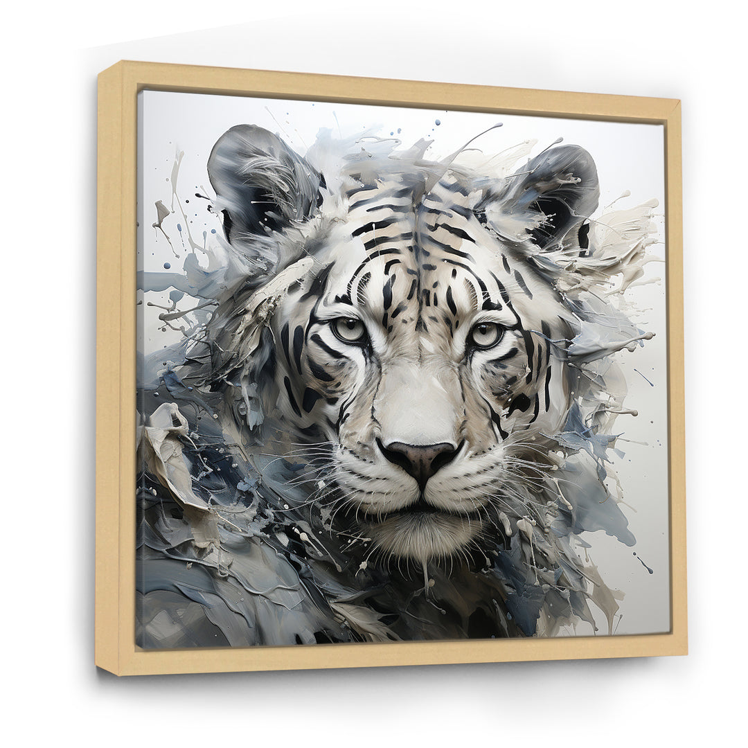 Gray And Beige Eye Of Tiger - Tiger Wall Decor