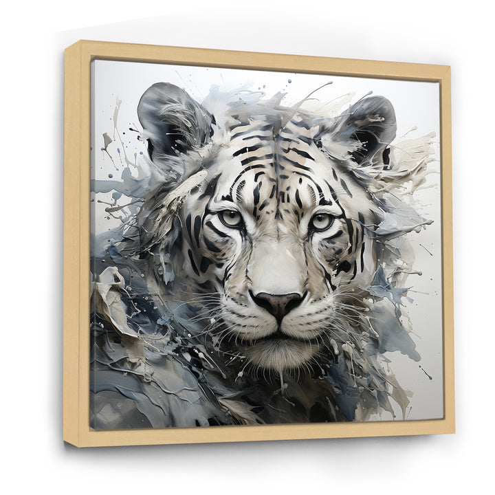 Gray And Beige Eye Of Tiger - Tiger Wall Decor