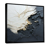 Minimalism Black And White Paint Wave III - Coastal Canvas Wall Art