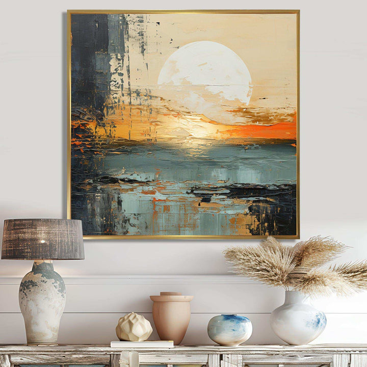 Modern Coastal Mystic Sunrise I - Coastal Canvas Wall Art