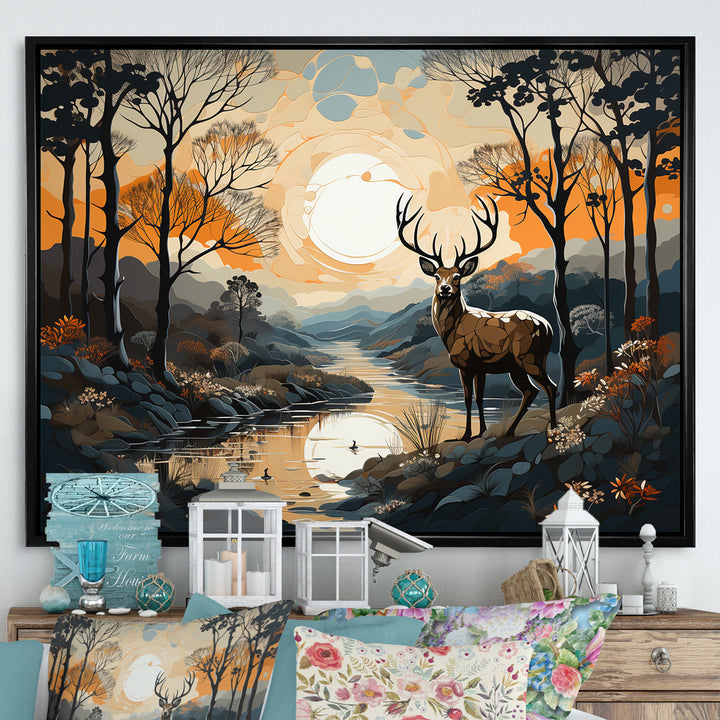 Deer Animal Minimalism Charm - Beige Deer Wall Art