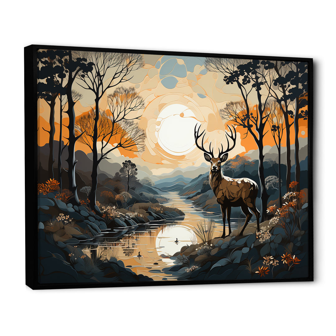 Deer Animal Minimalism Charm - Beige Deer Wall Art
