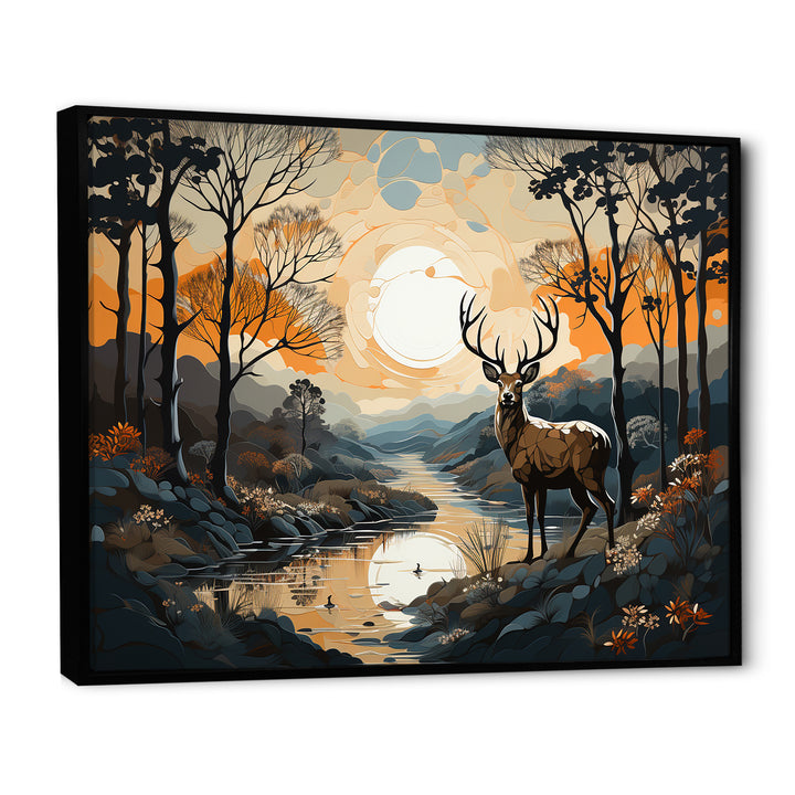 Deer Animal Minimalism Charm - Beige Deer Wall Art