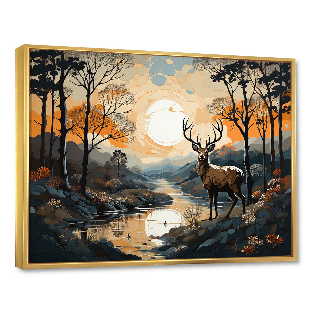 Deer Animal Minimalism Charm - Beige Deer Wall Art