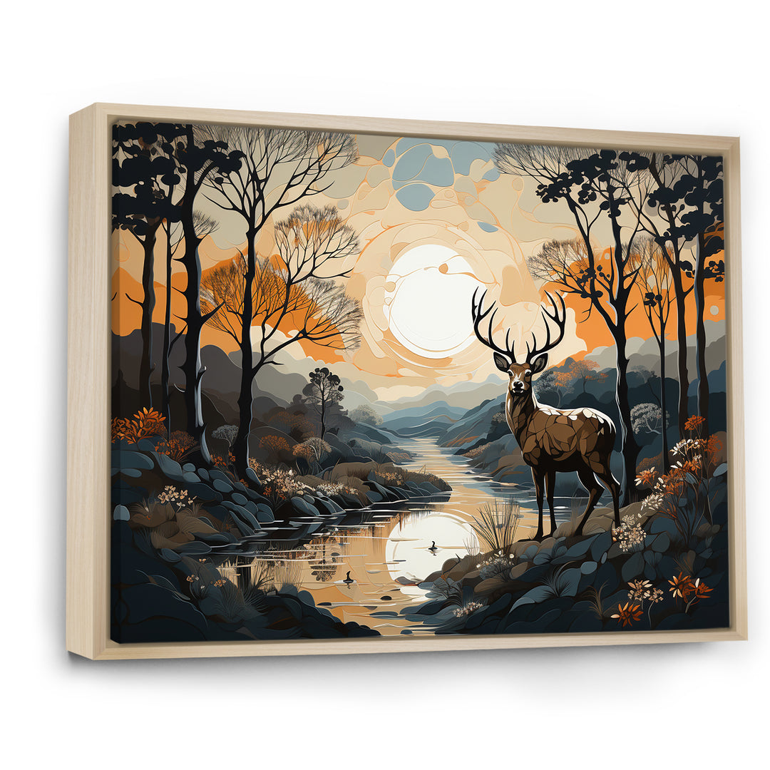 Deer Animal Minimalism Charm - Beige Deer Wall Art
