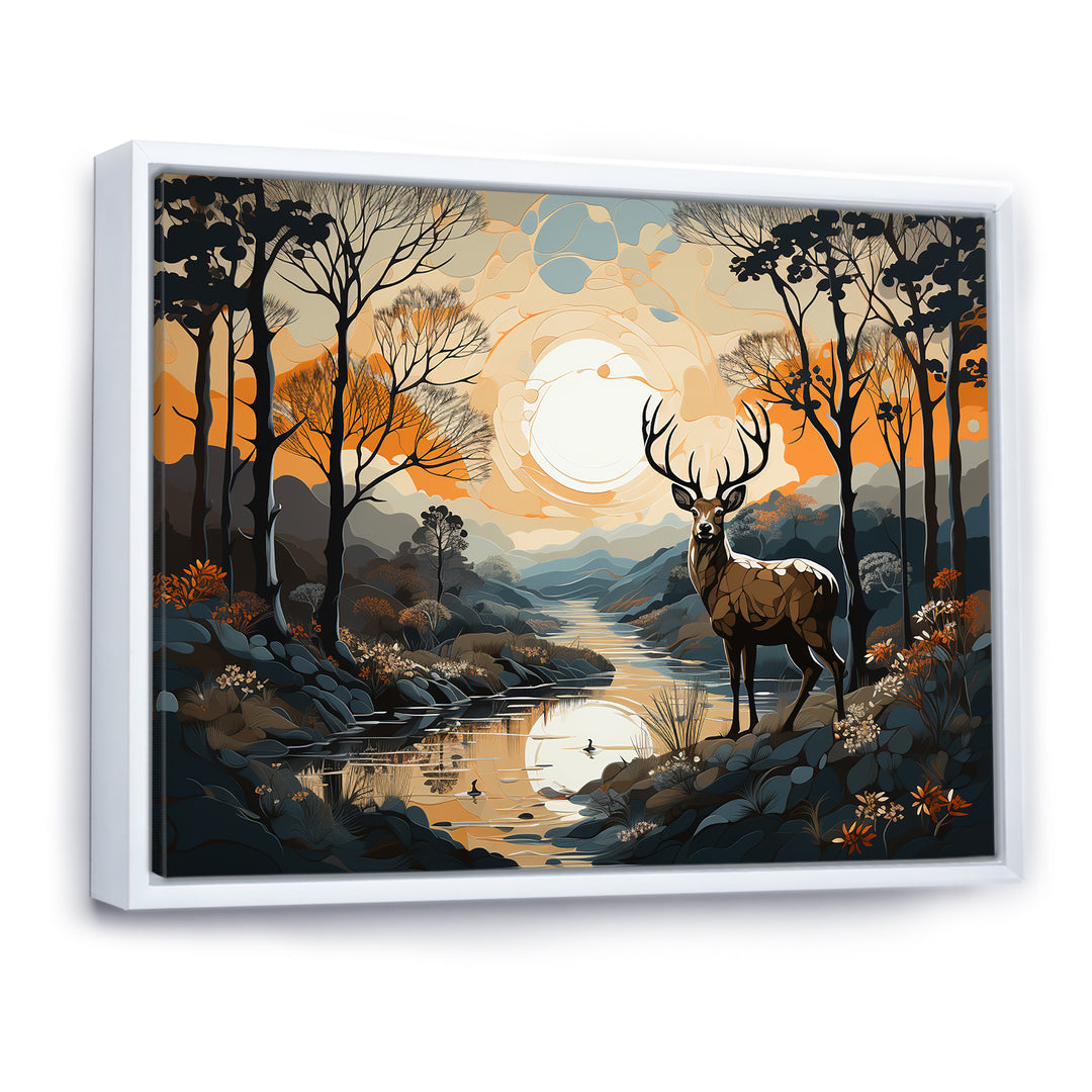 Deer Animal Minimalism Charm - Beige Deer Wall Art
