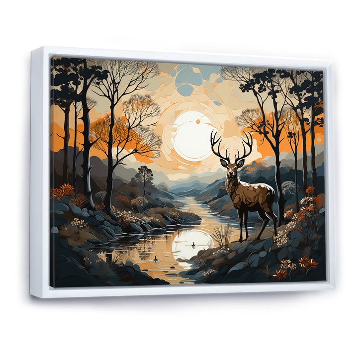 Deer Animal Minimalism Charm - Beige Deer Wall Art