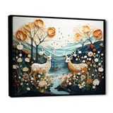 Modern Deer Couple Collage - Blue Deer Wall Art
