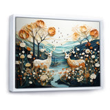 Modern Deer Couple Collage - Blue Deer Wall Art