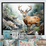 Deer Scenery Minimalism - Deer Home Decor Art