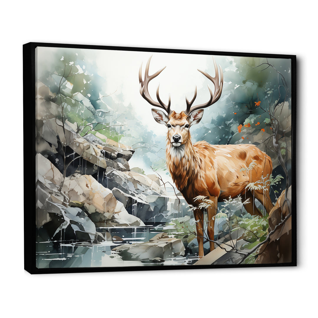 Deer Scenery Minimalism - Deer Home Decor Art