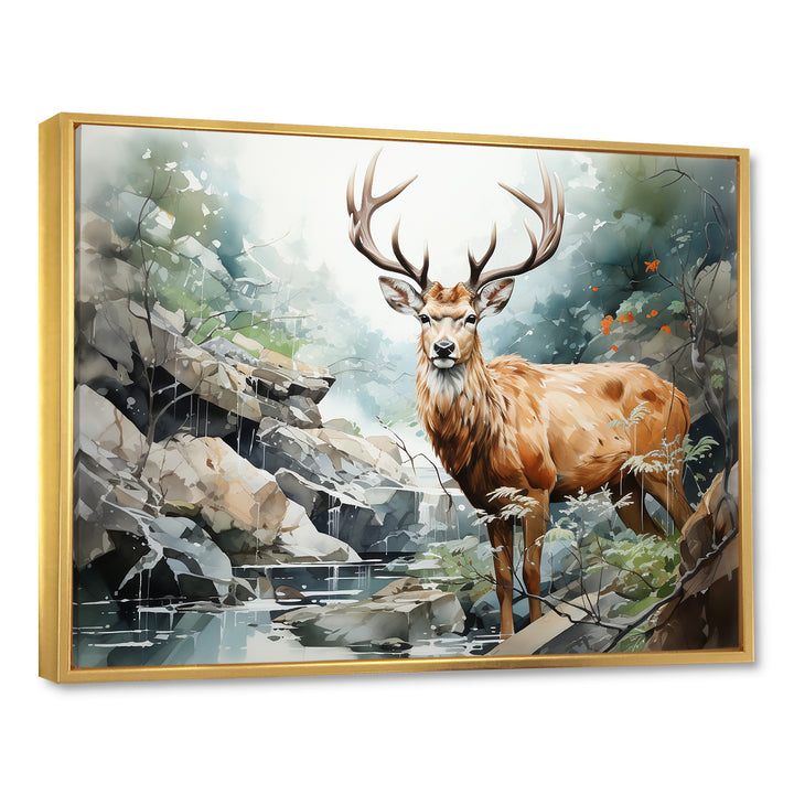 Deer Scenery Minimalism - Deer Home Decor Art