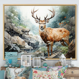 Deer Scenery Minimalism - Deer Home Decor Art
