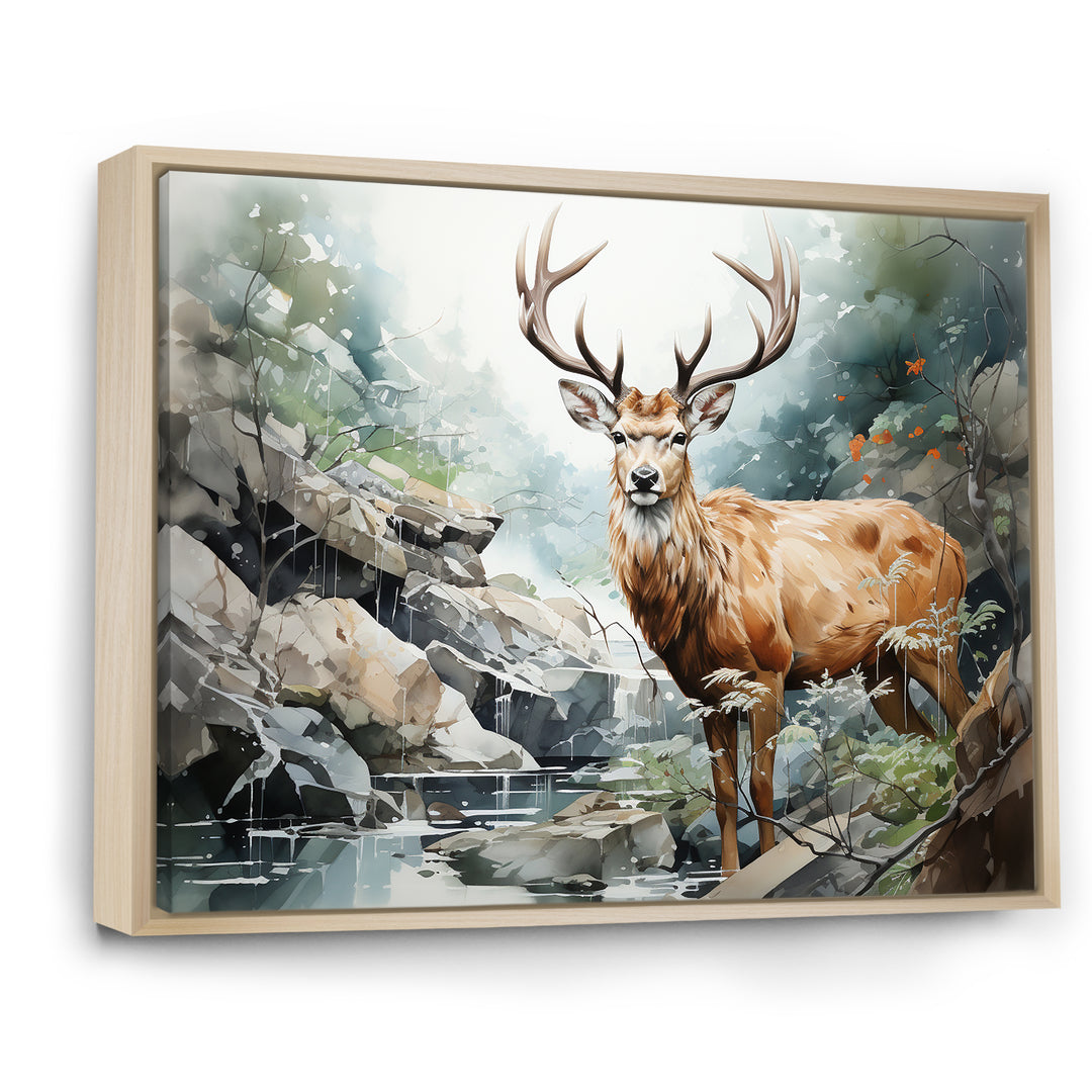 Deer Scenery Minimalism - Deer Home Decor Art