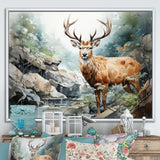 Deer Scenery Minimalism - Deer Home Decor Art