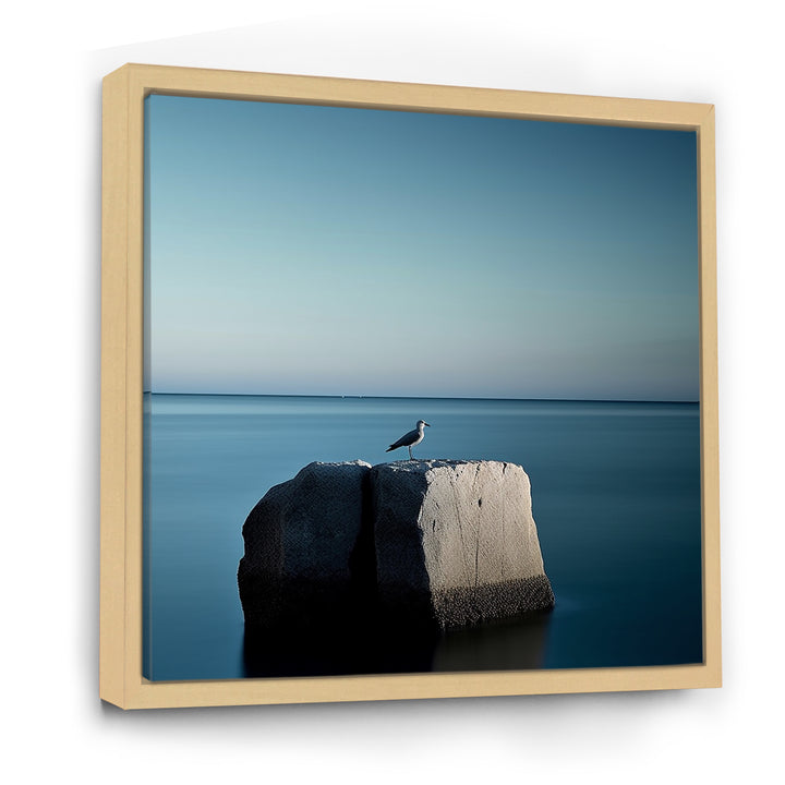 Coastal Seagull Scenery Minimalism - Coastal Animal Living Room Wall Art