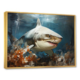 Minimalism Shark Hunting - Coastal Animal Bedroom Wall Art