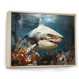 Minimalism Shark Hunting - Coastal Animal Bedroom Wall Art