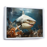 Minimalism Shark Hunting - Coastal Animal Bedroom Wall Art