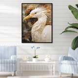 Modern Beige Heron Portrait - Heron Wall Decor