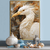 Modern Beige Heron Portrait - Heron Wall Decor