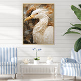 Modern Beige Heron Portrait - Heron Wall Decor