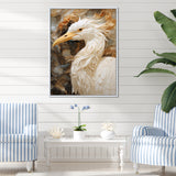 Modern Beige Heron Portrait - Heron Wall Decor
