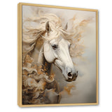 Minimal Beige And White Horse Portrait - Horse Wall Decor