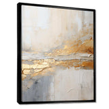 Golden And Beige Abstract Fusion I - Coastal Canvas Wall Art