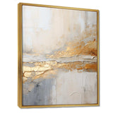 Golden And Beige Abstract Fusion I - Coastal Canvas Wall Art