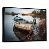 Coastal Boat Charm In Autumn - Coastal Canvas Wall Art