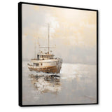 Minimalism Fishing Boat Horizon - Coastal Canvas Wall Art