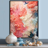 Pink And White Coastal Coral Collage - Animals Canvas Wall Art