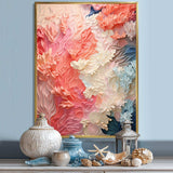 Pink And White Coastal Coral Collage - Animals Canvas Wall Art