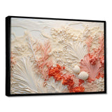 Pink And White Coastal Coral Collage V - Animals Canvas Wall Art