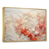 Pink And White Coastal Coral Collage V - Animals Canvas Wall Art