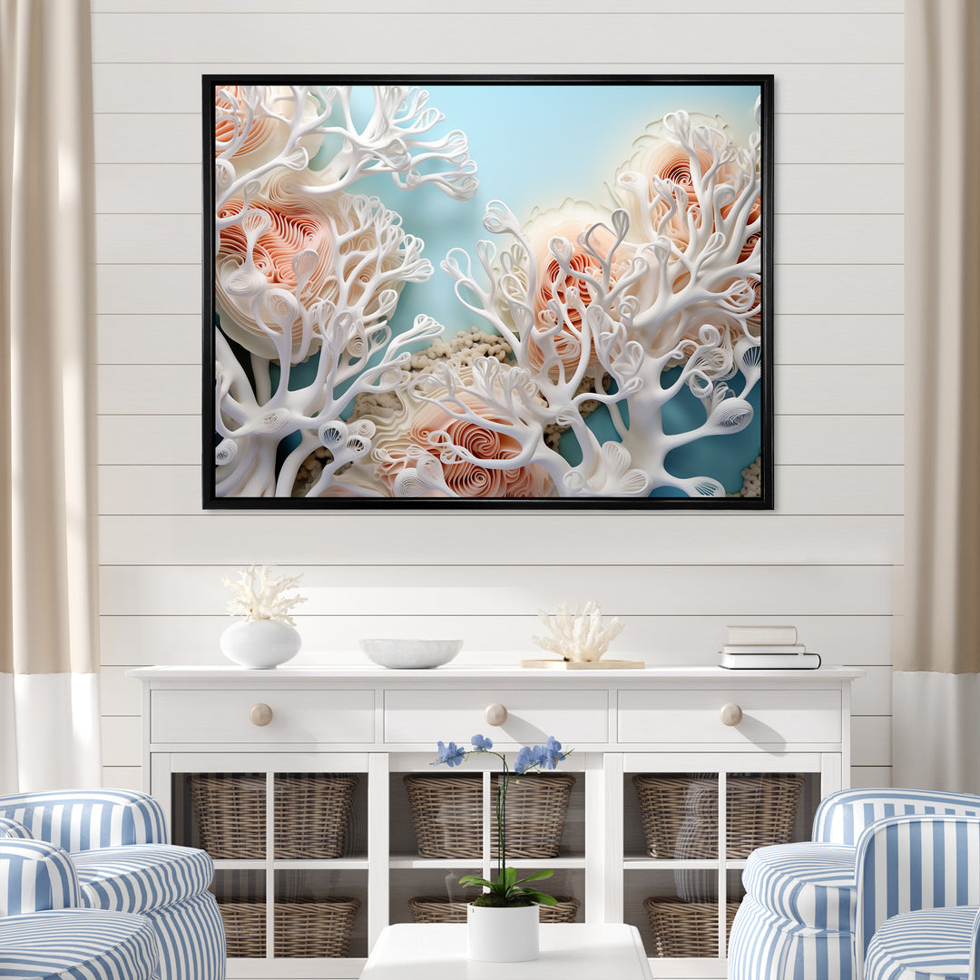 Pink Basket Underwater Elegance - Pink Coral Wall Art