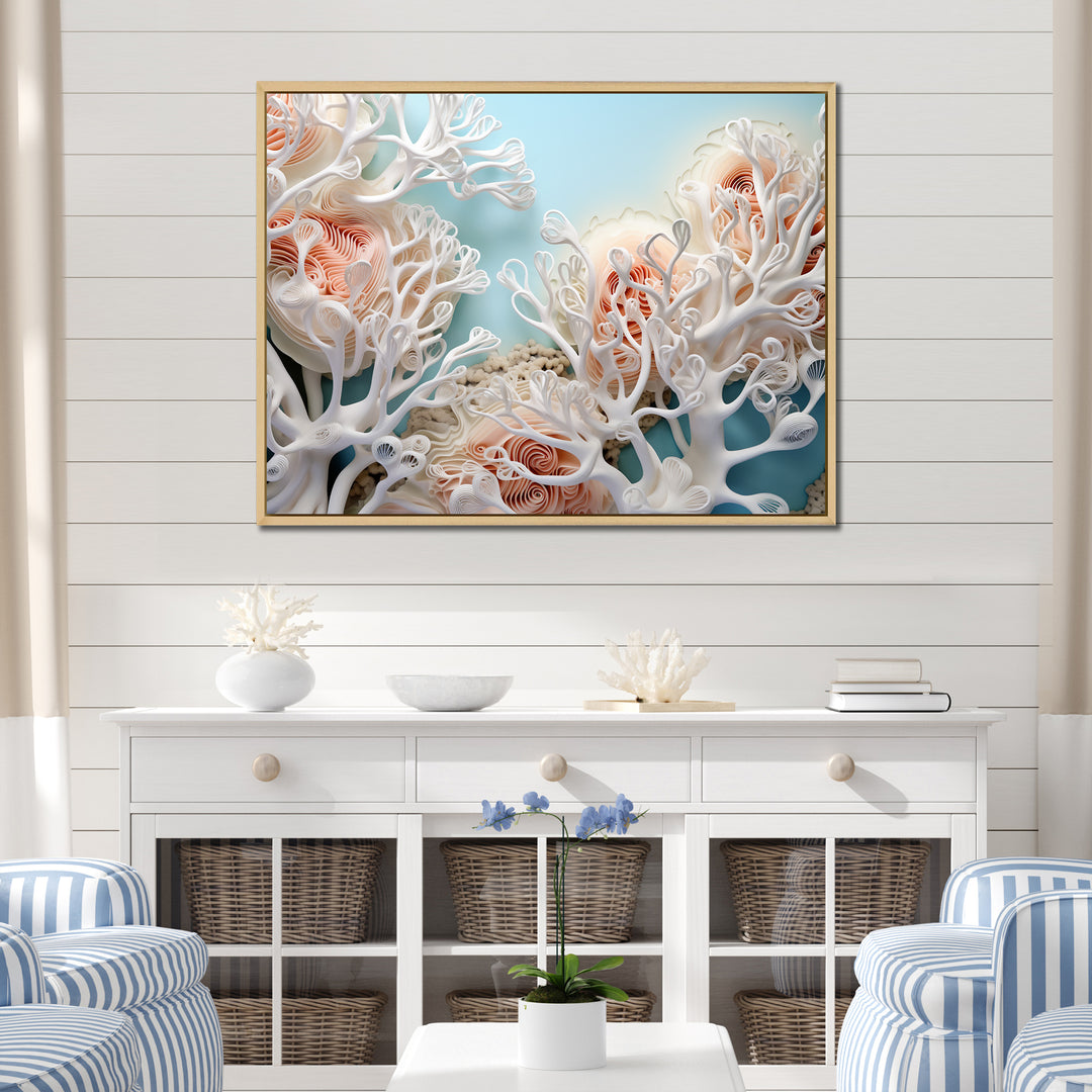Pink Basket Underwater Elegance - Pink Coral Wall Art