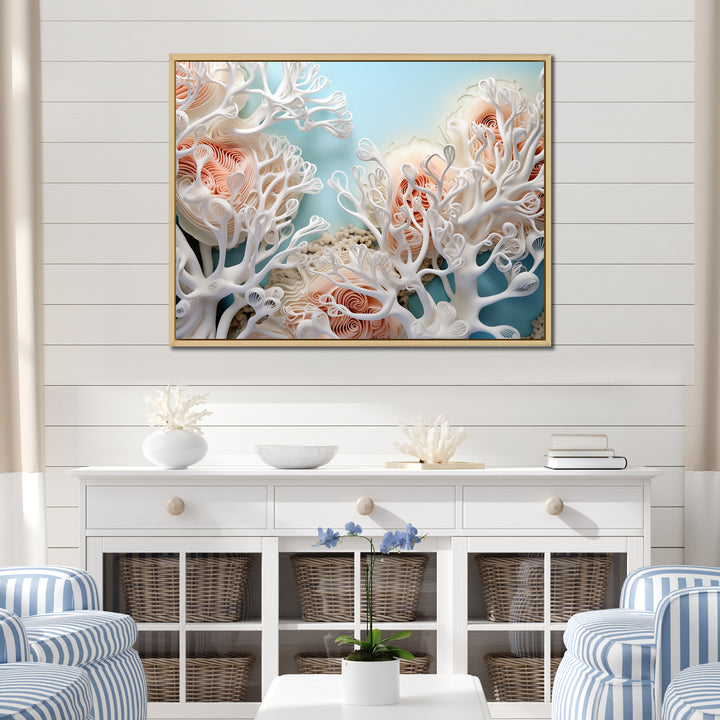 Pink Basket Underwater Elegance - Pink Coral Wall Art