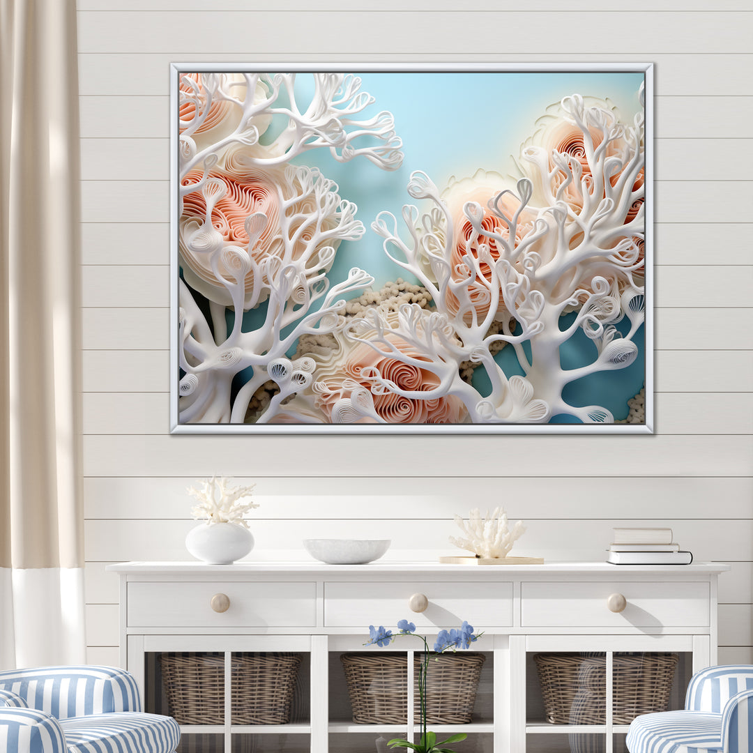 Pink Basket Underwater Elegance - Pink Coral Wall Art