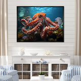 The Graceful Octopus - Octopus Large Canvas Wall Art