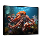 The Graceful Octopus - Octopus Large Canvas Wall Art