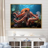 The Graceful Octopus - Octopus Large Canvas Wall Art