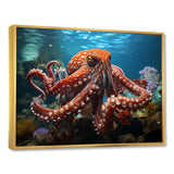 The Graceful Octopus - Octopus Large Canvas Wall Art