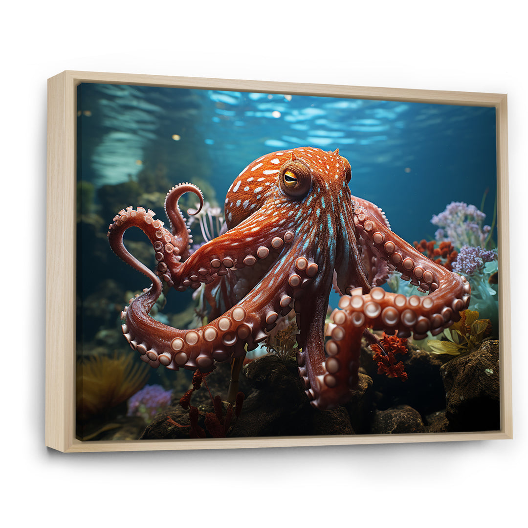 The Graceful Octopus - Octopus Large Canvas Wall Art