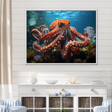 The Graceful Octopus - Octopus Large Canvas Wall Art