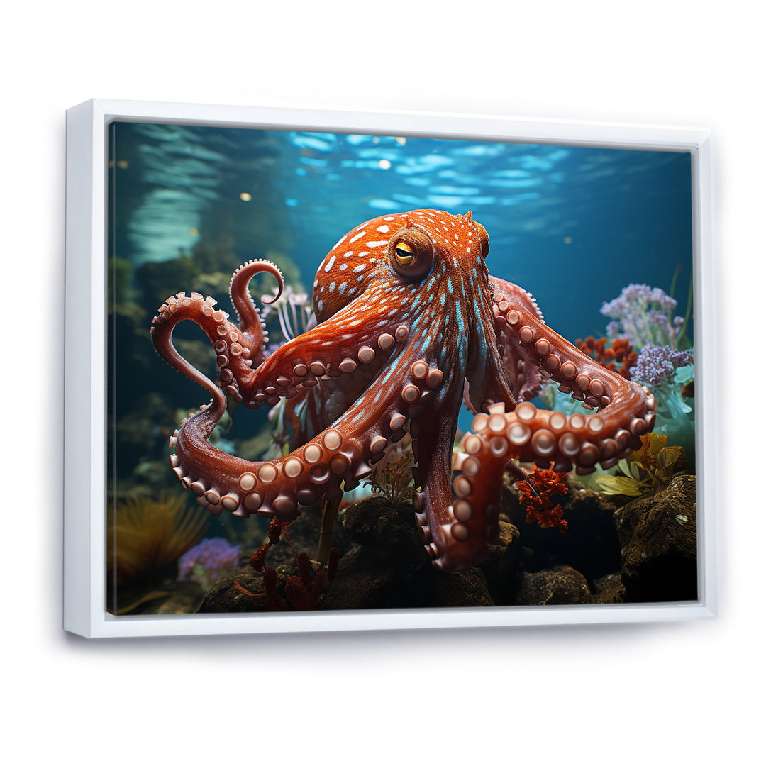The Graceful Octopus - Octopus Large Canvas Wall Art