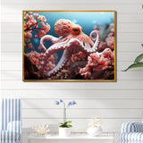 Pink Octopus Garden Of Tranquility - Octopus Home Decor Art